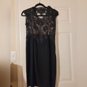Frank Lyman Black Lace Midi Dress